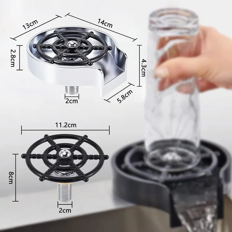 High Pressure Faucet Glass Rinser Automatic Cup Washer Kitchen Sink Cup Cleaner