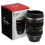 Camera Coffee Lens Mug Creative Camera EF24‑105mm‑Style Coffee Mug with Lens‑Cover Lid (Random Color)