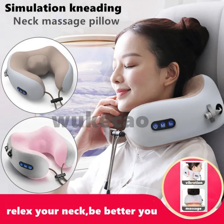 Jinserta Neck Cushion Massager, USB‑Charging U‑Shaped Massage Pillow