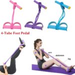 Foot Pedal Resistance Band Elastic Sit‑Up Pull Rope, Tummy Trimmer & Yoga Fitness Gym Rope (Random Colors)