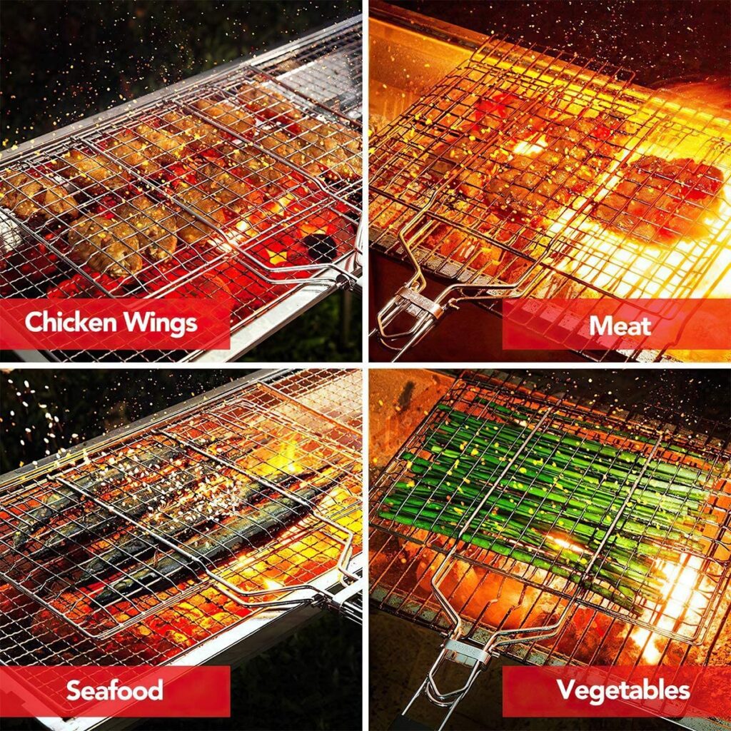 BBQ Stainless Steel Hand Grill Small Size Portable Grill Basket