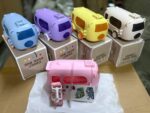 Imported 600ml Bus Water Bottle for Kids Cute Bus Shape with Strap, Sipper & Straw (Random Colour) - Image 5