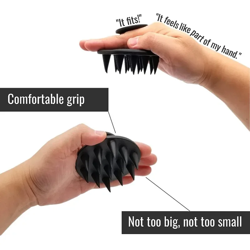 Head Cleansing and Scalp Massage Brush Soft Bristles Wet and Dry Use Black Scalp Brush for Hair Care in Pakistan