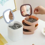 360 Degree Rotating Jewellery Organizer Storage Box with Mirror