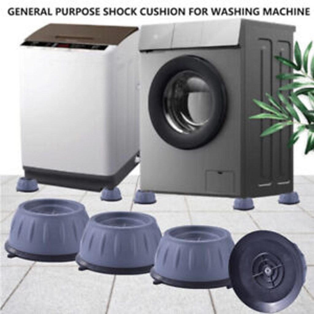 4Pcs Universal Anti-Vibration Feet Pads, Non-Slip Rubber Mat for Washing Machine, Dryer, Refrigerator & Furniture (Small Size)