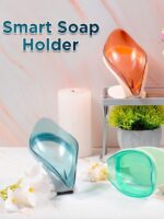 Smart Soap Holder Wall Mounted, Whale Shape Self Adhesive Soap Dish with Drain Board, Premium PP Bathroom Soap Bar Holder for Kitchen and Bathroom - Image 2
