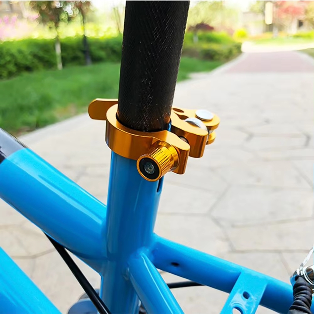 Bicycle Seat Post Clamp Quick Release Lock | Aluminum Alloy Bike Seat Rod Clamp for Mountain & Road Bikes (Black)