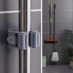 Pack of 3 Mop and Broom Self Adhesive Holder Wall Mount Magic Hanger Organizer Cleaning Tools Storage Mop Rack (Random Color) – No‑Drill Plastic Wall‑Mounted Mop and Broom Holder for Home, Kitchen, Bathroom & Garage - Image 3