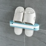 3 In 1 Wall Mounted Folding Shoe Rack | Multipurpose Slipper Holder & Bathroom Organizer (Random Color)