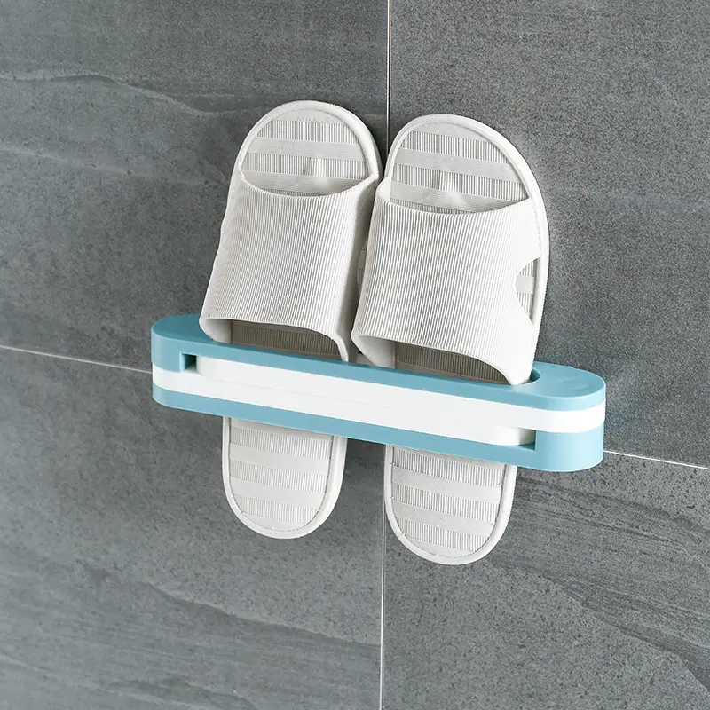 3 In 1 Wall Mounted Folding Shoe Rack | Multipurpose Slipper Holder & Bathroom Organizer (Random Color)