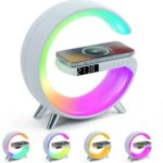 G11 G Shape Bluetooth Speaker with Wireless Charger & Digital Alarm Clock Lamp
