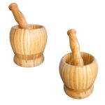 Wooden Mortar and Pestle Set for Grinding Nuts Spices and Herbs - Image 2