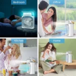 Portable Air Conditioner Fan USB Electric Fan with LED Night Light & Water Mist Humidifier | Mini Air Cooler 10 Inch - Image 3