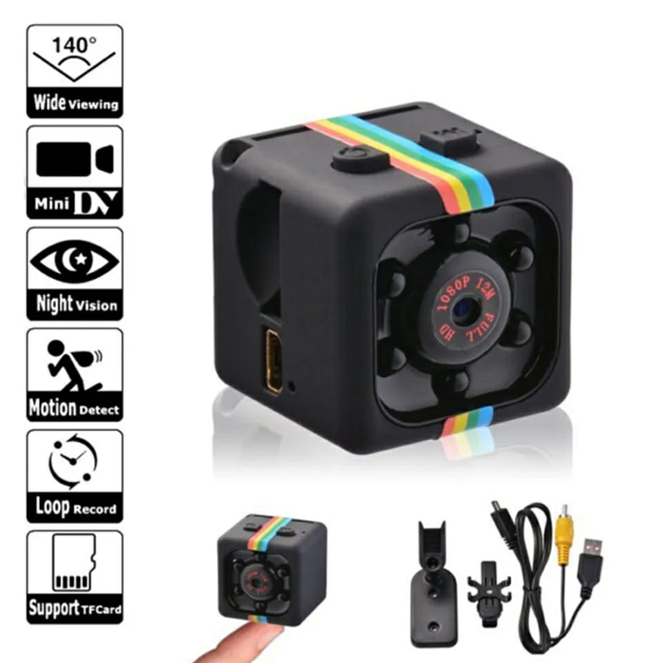 SQ-11 Mini Camera HD 1080P | Motion Detection Night Vision Micro DVR Cam | Portable Mini Sports & Security Camera (Random Color)