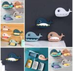 Fish Soap Stands for Bathroom Double Layers Plastic Adhesive Waterproof Wall Mounted Bar Soap Dish Holder Rack (1 Piece) - Image 4
