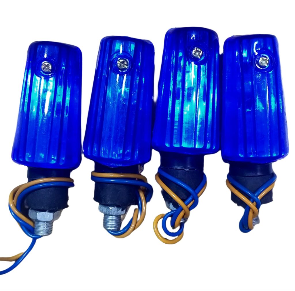 Mini Flexible Unbreakable Bike Indicators Blue Color 4PCS Set