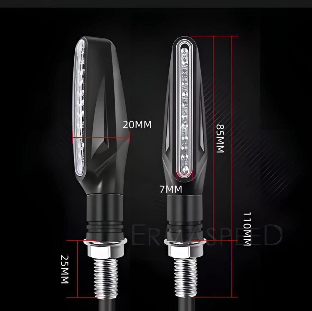 Audi Flow Style LED Motorcycle Turn Signal Indicators Amber Light 2PCS Set
