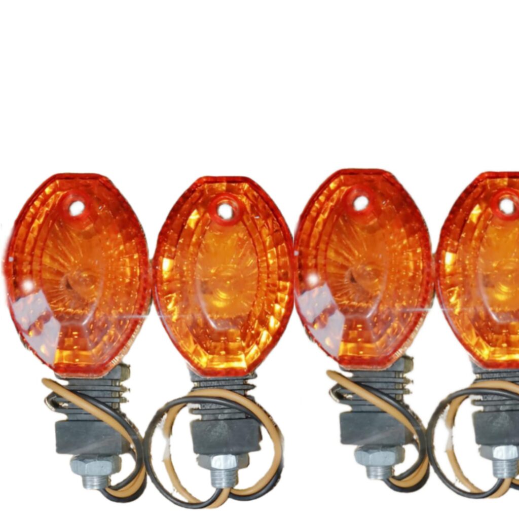 Fancy Bike Indicator Mini Size Flexible Unbreakable LED Turn Signal Lights Set of 4 (Yellow Color)