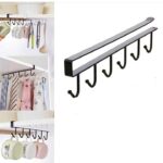 10 Hooks Mug Cups Wine Glasses Storage Hooks Under Cabinet Hanging Rack Organizer for Kitchen Closet Space Saving