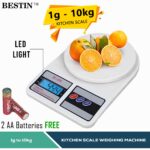 Imported Battery Operated Digital Weight Machine 10kg Kitchen Scale Mini Food Weighing Scale - Image 2