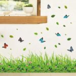 3D Fresh Green Plant Wall Stickers Removable Waterproof PVC Grass Vinyl Home Decor 7x54 Inch