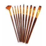 10Pcs Multi Shapes Brush, Multi‑Shape Art Paint Brush Set for Acrylic, Oil, Watercolor, Face, Nail & Craft Painting - Image 2