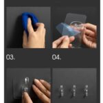 Pack of 2 Transparent 6 Row Self Adhesive Wall Hooks | Waterproof Multipurpose Hanger for Kitchen, Bathroom & Bedroom