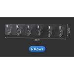 Pack of 3 Transparent Wall Hooks Self Adhesive 6 Row Hanger | Waterproof Multipurpose Storage Hooks - Image 2