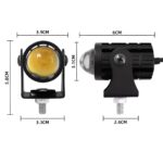 2pcs Mini Driving Fog Light 20W Dual Color White Yellow LED Auxiliary Lights for Car Motorcycle - Image 2
