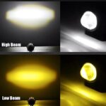2pcs Mini Driving Fog Light 20W Dual Color White Yellow LED Auxiliary Lights for Car Motorcycle