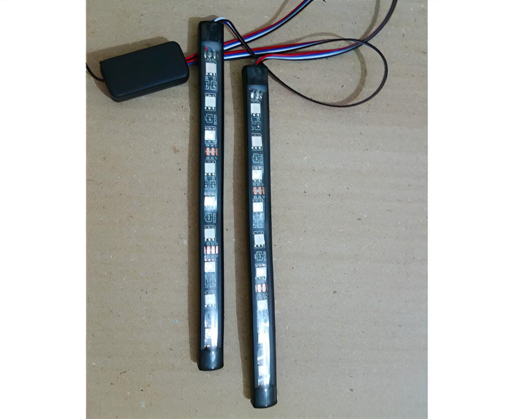 2PCS RGB Silicon Flexible 9 LED DRL Strip Lights for Car Bumper & Bikes