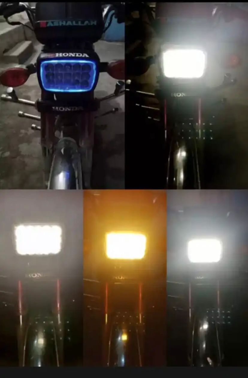 5 Function 15 LED Bike Headlight for 70cc & 125cc Super Bright Fog & High Beam Light 5 Function 15 LED Bike Headlight for 70cc & 125cc Super Bright Fog & High Beam Light