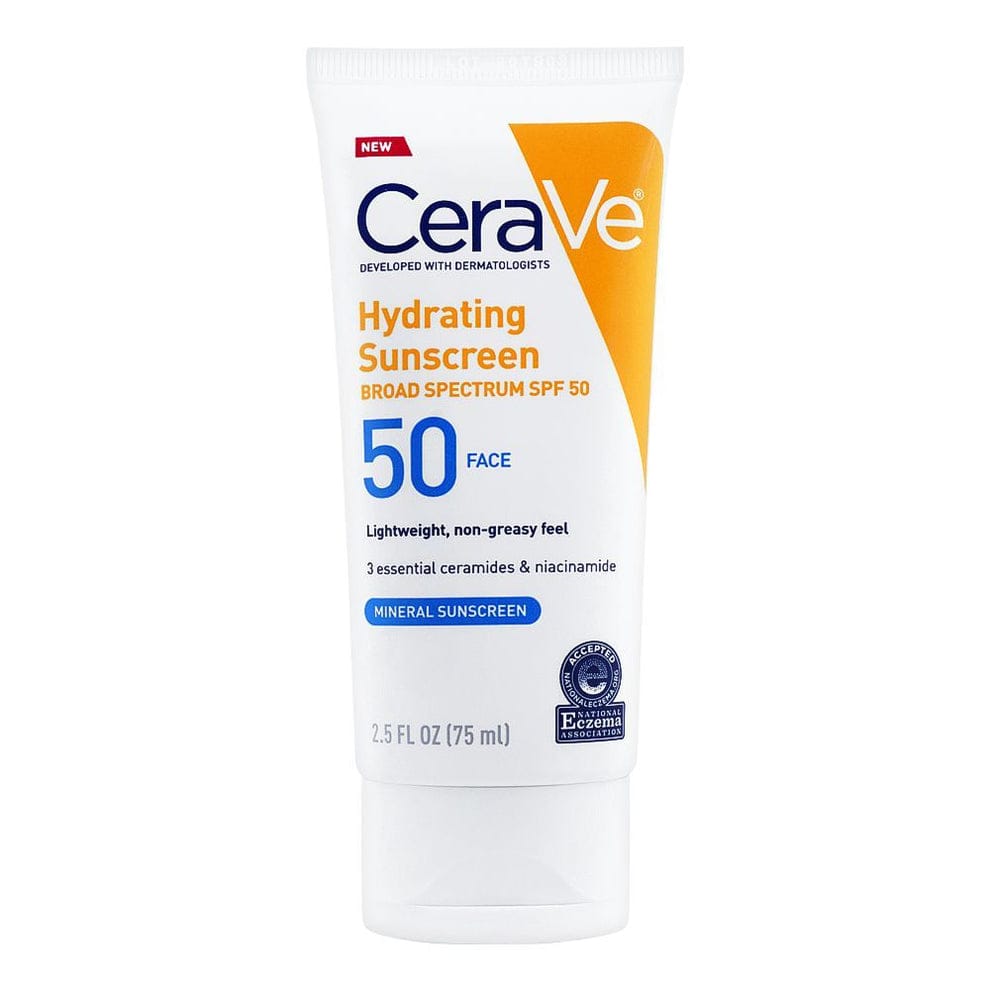 CeraVe Hydrating Mineral Sunscreen SPF 50 100ml Broad Spectrum Sunblock