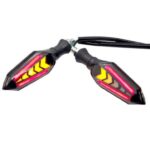 4PCS Bike Lava DRL Slide Arrow Indicators Red & Yellow Running Style for Universal Bikes
