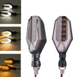 4PCS Universal LED Motorcycle Indicators with DRL & Yellow Turn Signal | 12V Bike Parking Lights for Honda, Yamaha, Suzuki & 70cc Bikes