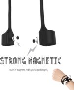 Anti Lost Silicone Earphone Rope Holder for AirPods 55CM Black and White Combo - Magnetic Neck Strap Cord String for Wireless Bluetooth Headphones Pakistan - Image 2