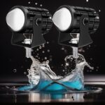 2 PCS Mini Drive Fog Lights 3 Point | Yellow & White LED Fog Lamps for Bike, Car & Jeep