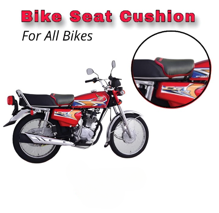 Universal Motorcycle Seat Cushion for Back Pain | Waterproof Relaxer Bike Seat Cover Red & Black for All Bikes