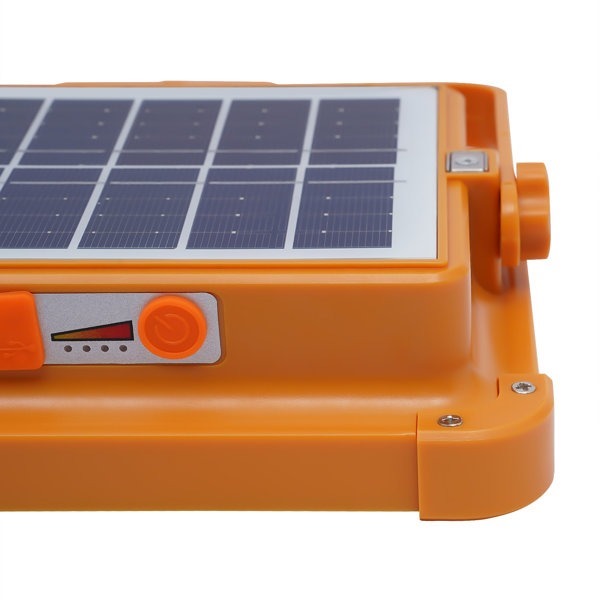 Outdoor Solar LED Flood Light D08L | Rechargeable Waterproof Emergency Work Light with Solar Panel, Magnet & Hanging Hook