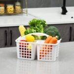 Plastic Bathroom & Kitchen Storage Basket with Compartments | Portable Shower Caddy Organizer with Handle - Image 2