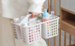 Plastic Bathroom & Kitchen Storage Basket with Compartments | Portable Shower Caddy Organizer with Handle