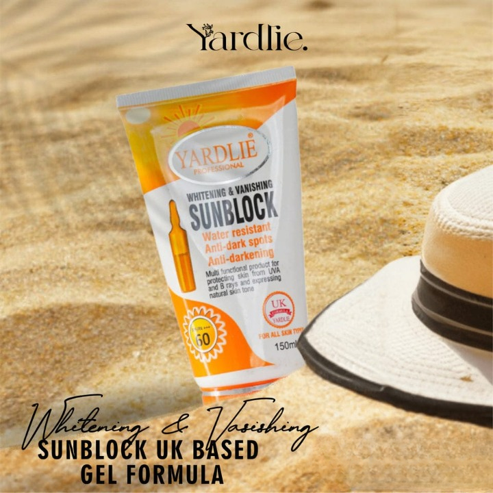 YARDLIE SPF 60 Whitening & Vanishing Sunblock 150ml | Water Resistant Sunscreen for Face & Body | Anti Dark Spots Sun Protection