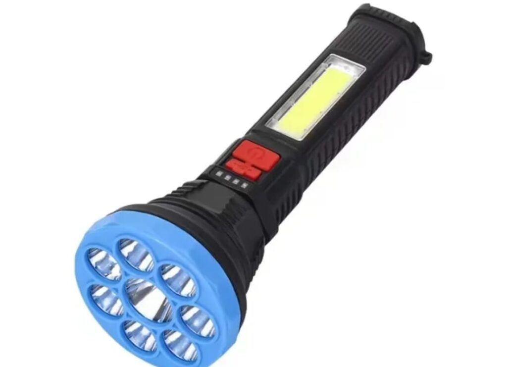 JX-1106C High Brightness LED Flashlight, USB Rechargeable Portable Torch with Charging Cord, Durable Compact Flashlight for Camping Hiking and Emergency Use