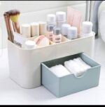 Plastic Makeup Storage Box with Small Drawer | Space Saving Cosmetic Organizer for Bathroom & Vanity (Random Color) - Image 3