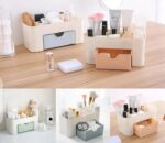 Plastic Makeup Storage Box with Small Drawer | Space Saving Cosmetic Organizer for Bathroom & Vanity (Random Color) - Image 2
