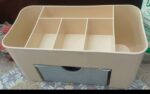 Plastic Makeup Storage Box with Small Drawer | Space Saving Cosmetic Organizer for Bathroom & Vanity (Random Color)