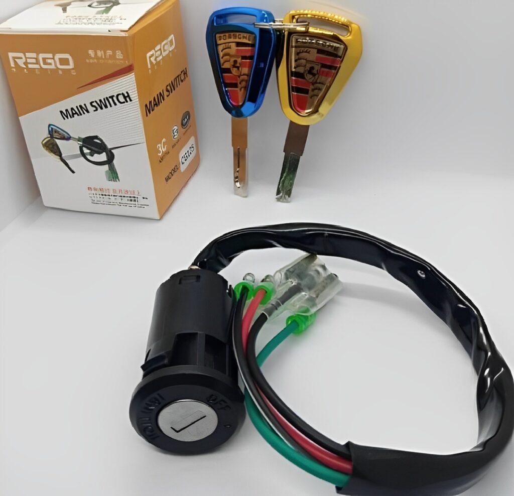 Ignition Switch with Computerized Fancy Keys for 125cc Bikes | Secure Bike Lock Set with 2 Stylish Keys
