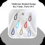 Multi-Color Braided Keychain for Bikes & Cars | Premium PU Leather Woven Key Ring (Random Color) - 1 Piece