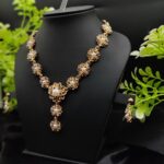 Imported Majestic Pearl Flower Necklace Set with Matching Earrings | Premium Artificial Jewelry for Girls & Women