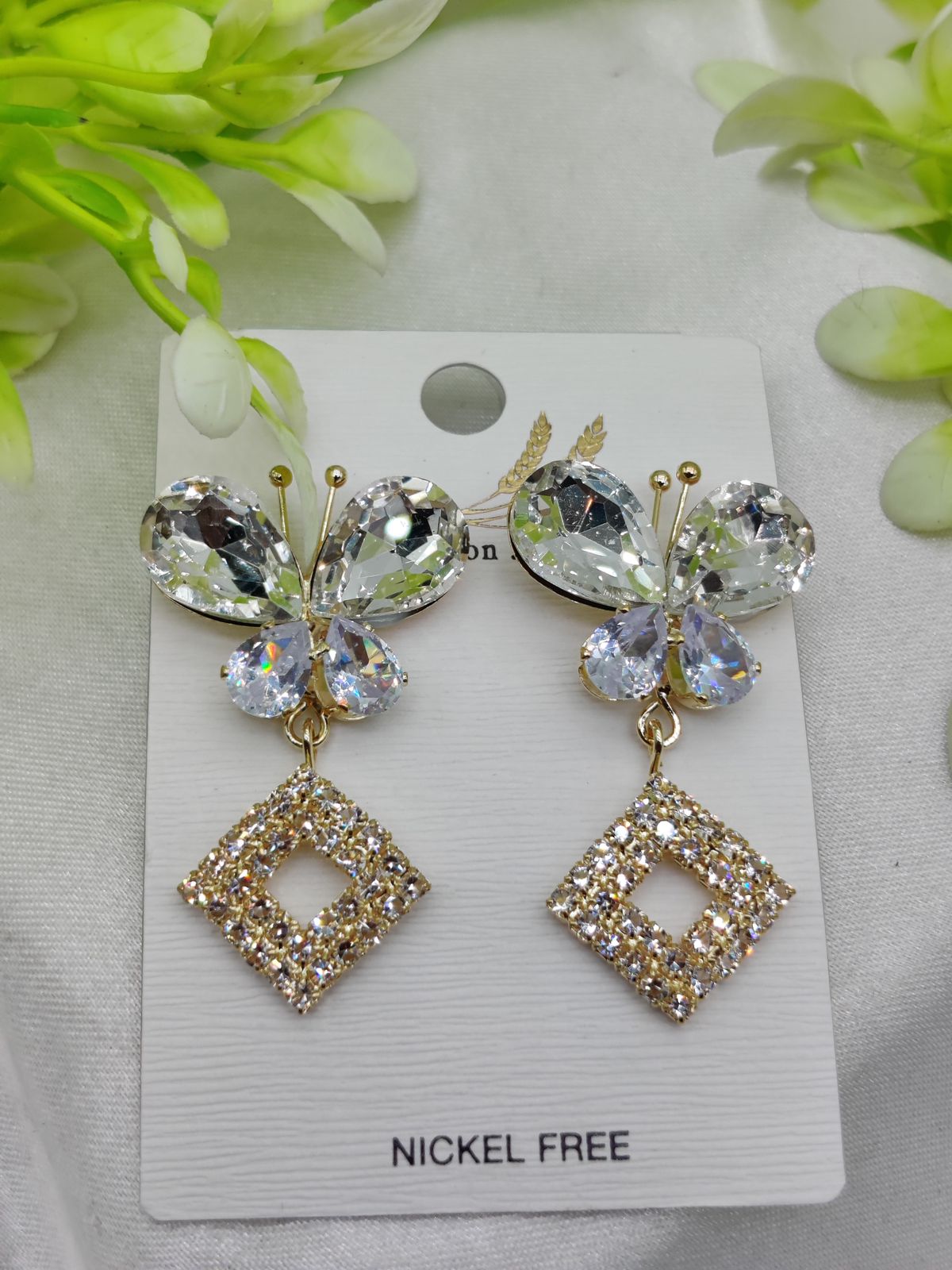 Imported Butterfly & Diamond Drop Earrings for Women | Dazzling Crystal Sparkle with Elegant Design | Nickel-Free Artificial Earrings for Girls & Women Imported Butterfly & Diamond Drop Earrings for Women | Dazzling Crystal Sparkle with Elegant Design | Nickel-Free Artificial Earrings for Girls & Women